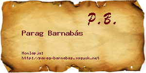 Parag Barnabás névjegykártya